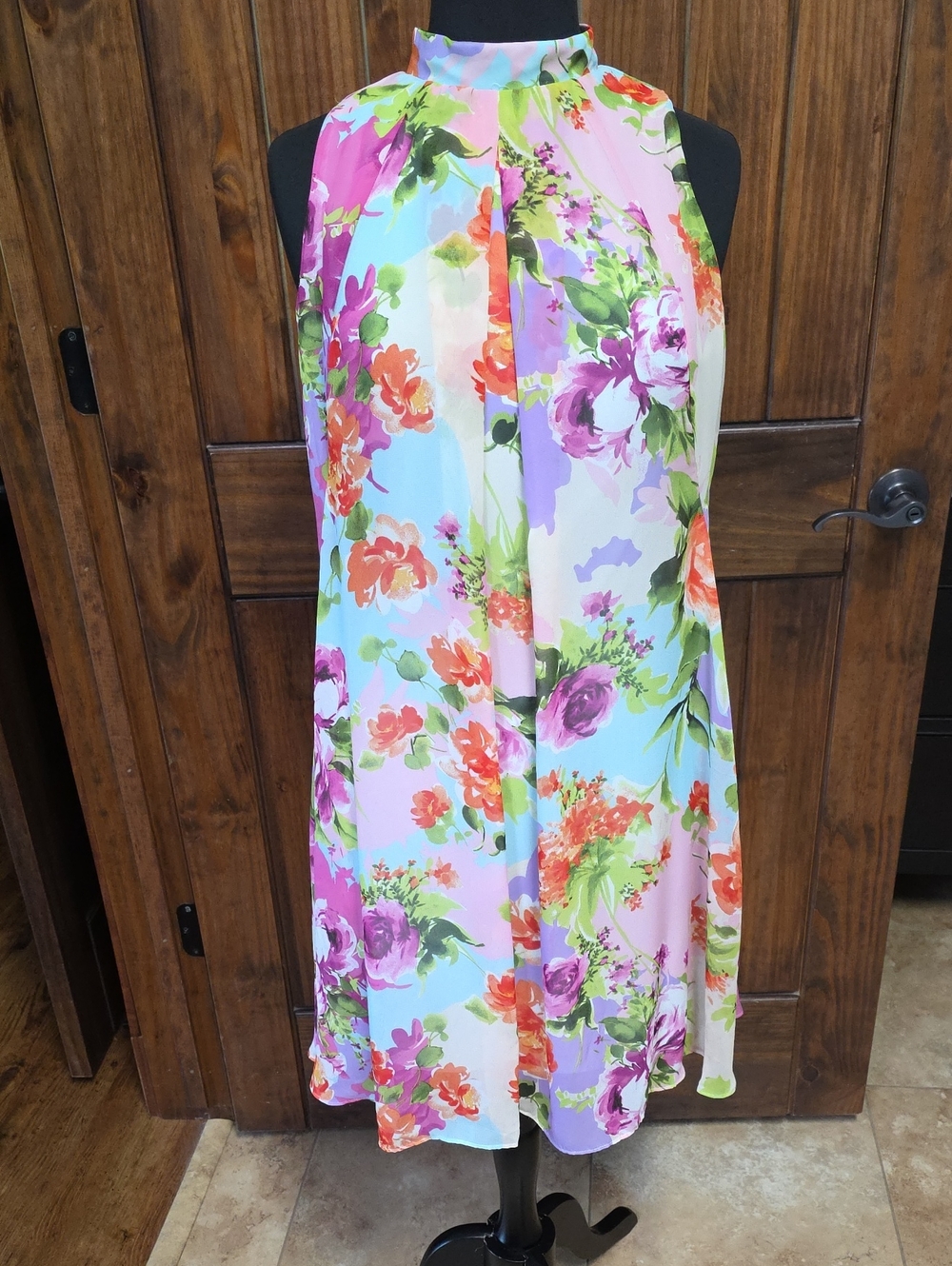Signature by Robbie Bee Pastel Floral Dress - Size 8P